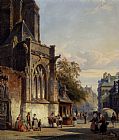 Square Canvas Paintings - Town Square Before A Church A Capriccio